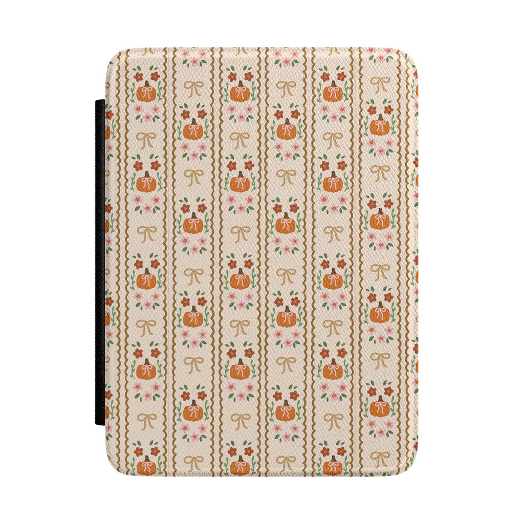 Kindle Case — Cozy Pumpkin Cross‑Stitch Pattern Sleeve